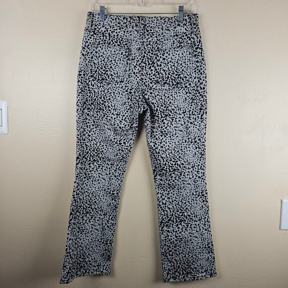 Rag & Bone Hana Gray High Rise velvet Cheetah Print Bootcut Crop Jeans Size 27 - Picture 2 of 7